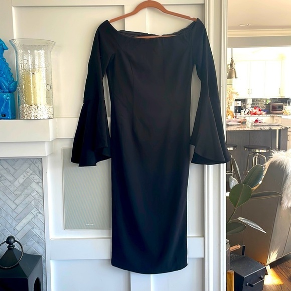 Bardot Black Off the Shoulder Dress - Picture 3 of 12
